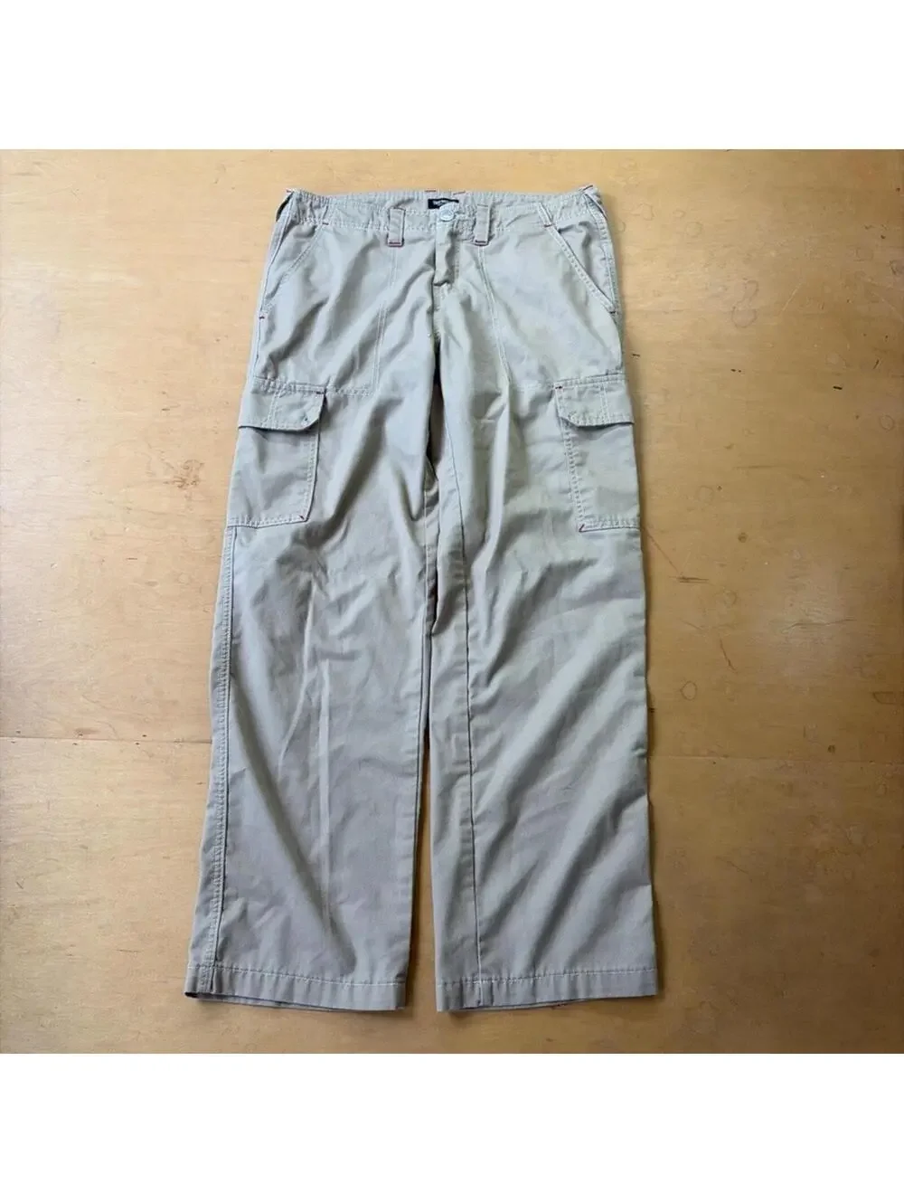 True Religion Men Size 29x31 Cargo Stitched Pants Straight Leg Tan RN#112790!